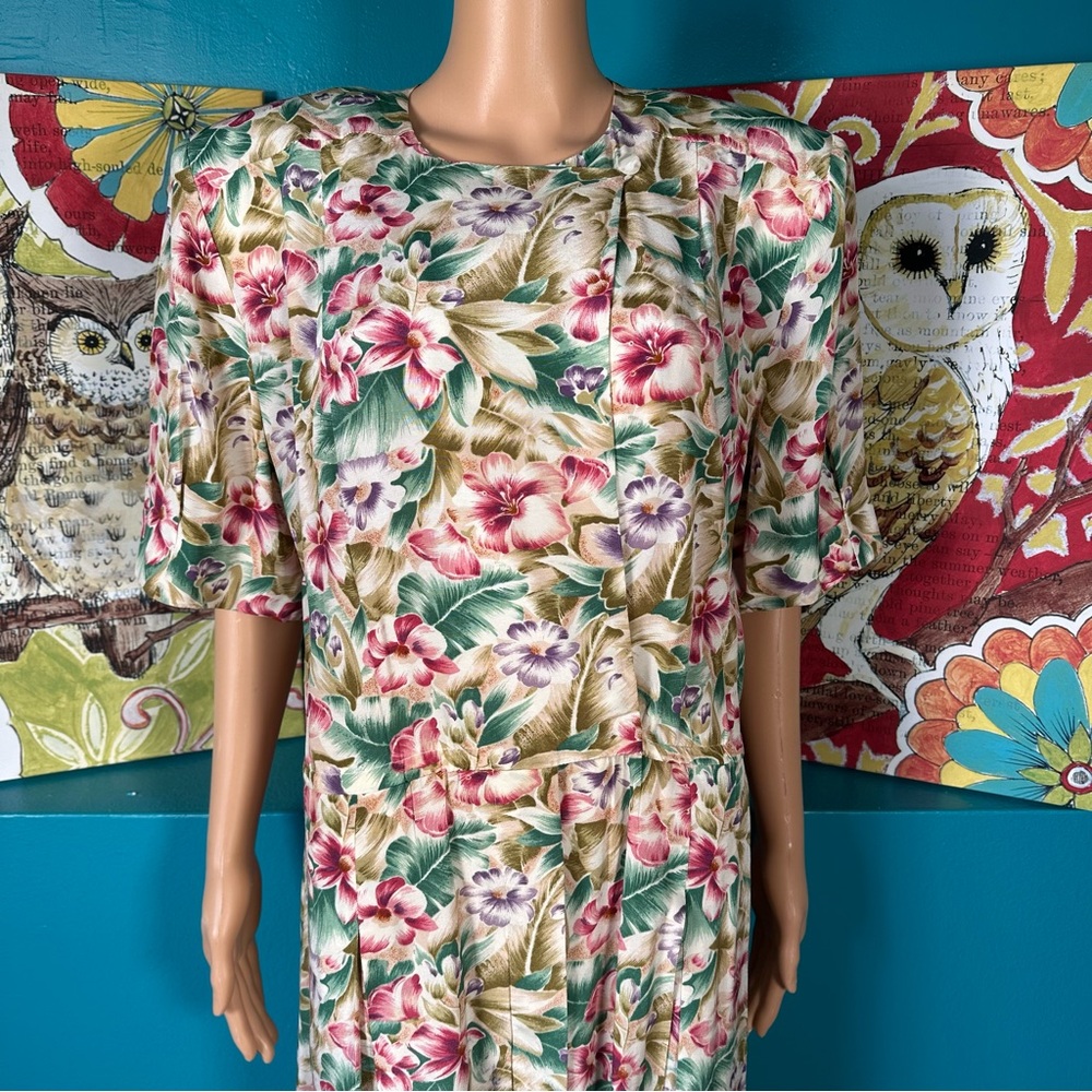 Liz Claiborne Dress Maxi Floral 90’s Vintage 14 - Picture 2 of 7